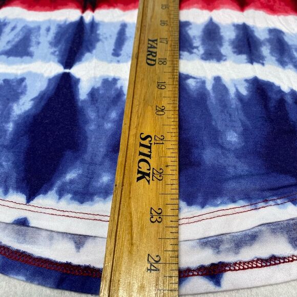 Rock & Republic T-Shirt Cold Shoulder Scoop Neck Tie Dye Patriotic Womens Size S - Picture 5 of 8